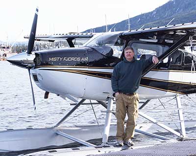 The author Scott Walker prepares for a aerial stream survey Hundreds of streams are surveyed by air to help manage salmon