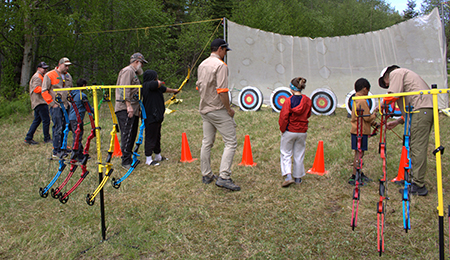 Archery with Alaska Fish and Game at Potter March Discovery Day